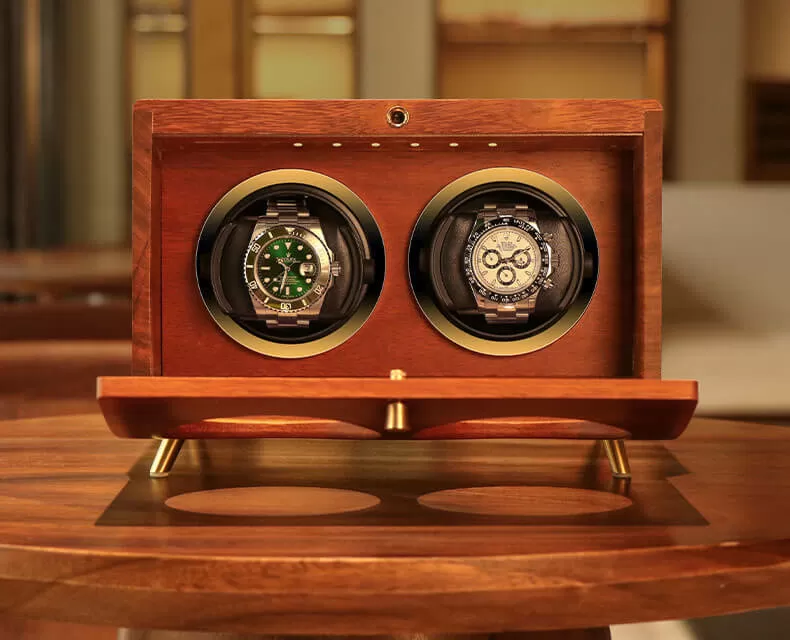 Solid Wood Retro Double Watch Winder